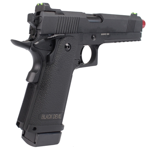 PISTOLA AIRSOFT 1911 FULLMETAL BLACK DEVIL 6MM ROSSI - Imagem 2