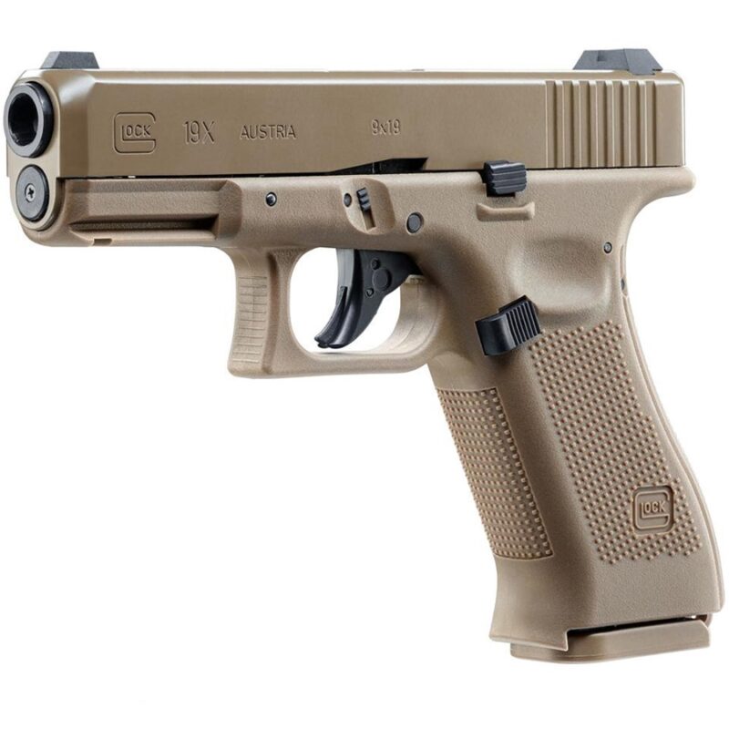 PISTOLA AIRGUN UMAREX G19X COYOTE GBB SLIDE METAL CO2 4.5MM "COMBO" - Imagem 3