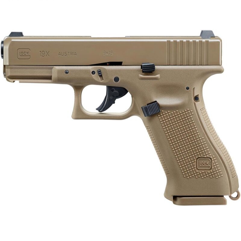 PISTOLA AIRGUN UMAREX G19X COYOTE GBB SLIDE METAL CO2 4.5MM "COMBO" - Imagem 2