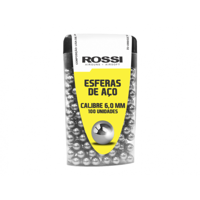 ESFERAS DE AÇO ROSSI 6.0MM ESTOJO COM 100 UNIDADES