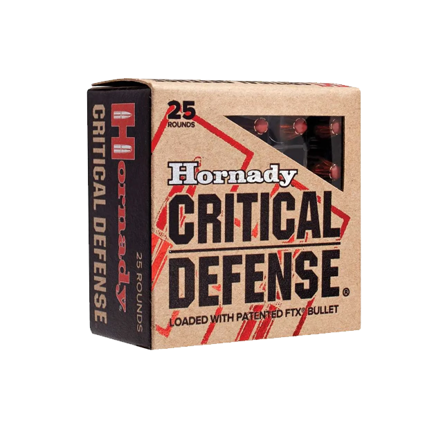 MUNIÇÃO HORNADY CRITICAL DEFENSE .380 AUTO 90GR (CX COM 25 UN)