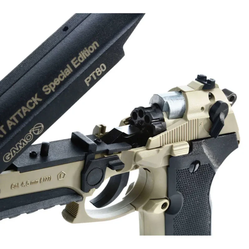 PISTOLA GAMO PT80 DESERT ATTACK GNBB 4.5MM - Imagem 8