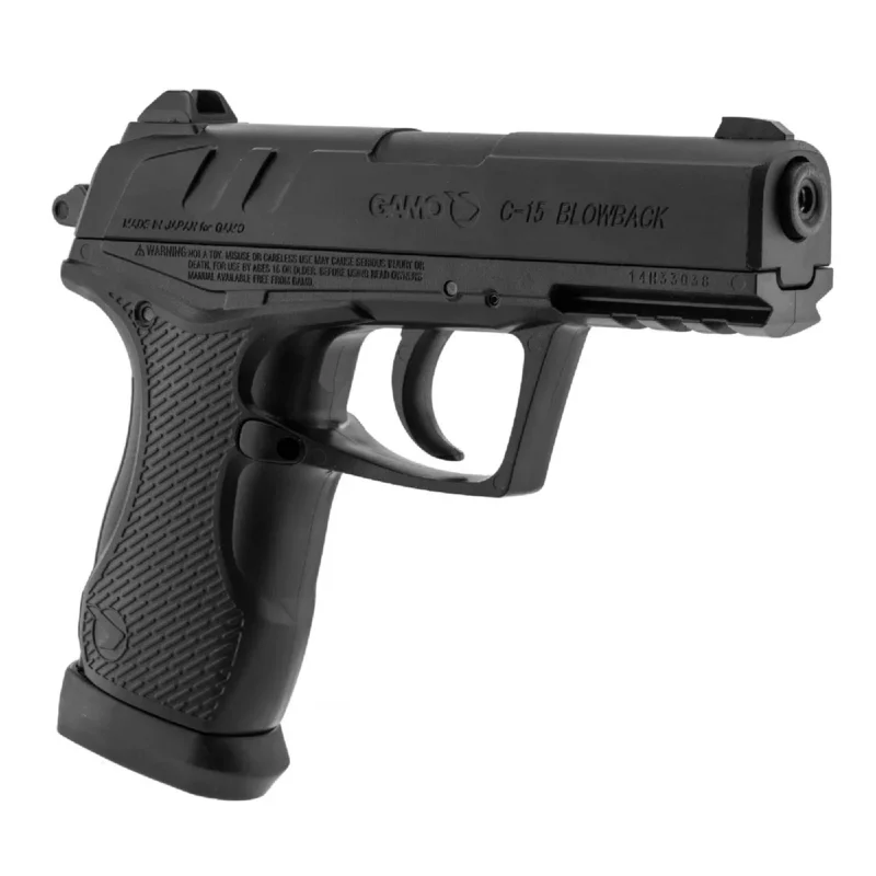 PISTOLA AIRGUN GAMO C15 GBB CO2 SLIDE EM METAL ESFERA DE AÇO E CHUMBINHO 4.5MM - Imagem 4